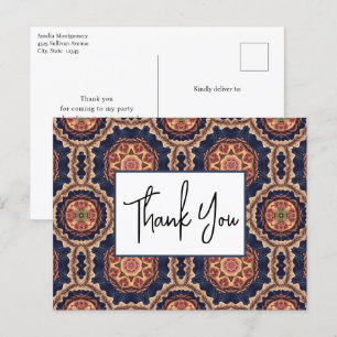 Carte Postale Formes de fleurs et d'étoiles Merci décoratif