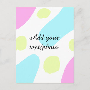 Carte Postale Formes géométriques abstraites pastel ajouter nom