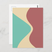 Carte Postale Formes géométriques courbées Vert Brown (Devant / Derrière)
