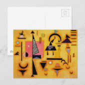 Carte Postale Formes géométriques roses et incisives Abstraites  (Devant / Derrière)