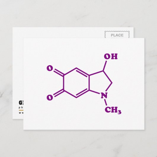 Carte Postale Formule chimique moléculaire adrénochrome (Devant / Derrière)