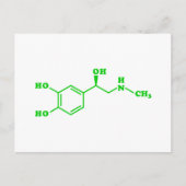 Carte Postale Formule chimique moléculaire d'adrénaline (Devant)