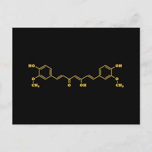 Carte Postale Formule chimique moléculaire de curcumin curcumin (Devant)