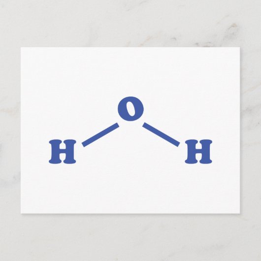 Carte Postale Formule chimique moléculaire de l'eau (Devant)