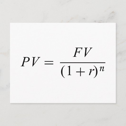 Carte Postale Formule "Valeur du temps" (Devant)