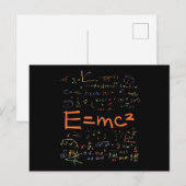 Carte Postale Formules de physique et de mathématiques EMC2 (Devant / Derrière)