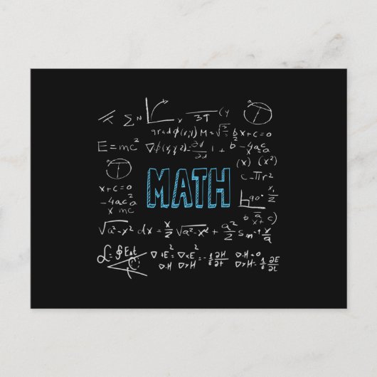 Carte Postale Formules mathématiques mathématiques (Devant)