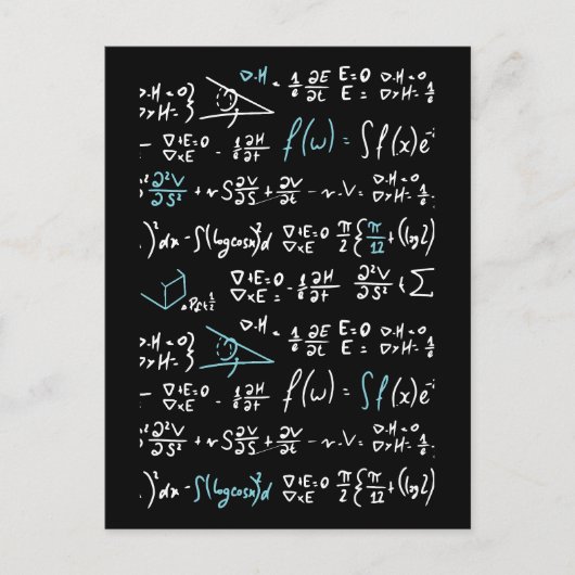 Carte Postale Formules mathématiques mathématiques physique prof (Devant)