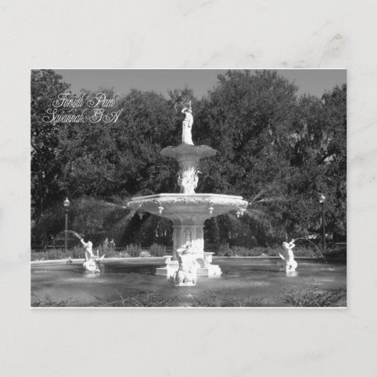 Carte Postale Forsyth Park Fontaine Savannah, Géorgie (Devant)