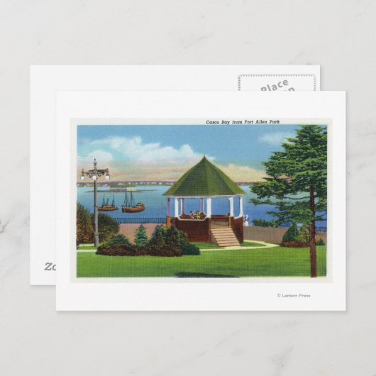 Carte Postale Fort Allen Park Vue de Casco Bay (Devant / Derrière)