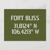 Carte postale Fort Bliss Latitude Longitude (Devant)