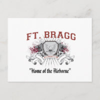 Carte postale Fort Bragg "Home of the Airborne"