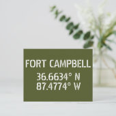 Carte postale Fort Campbell Latitude Longitude (Debout devant)