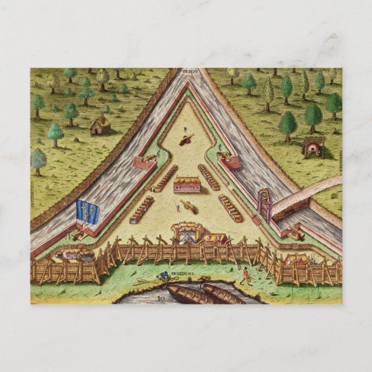 Carte Postale Fort Caroline, de "Brevis Narratio" (Devant)