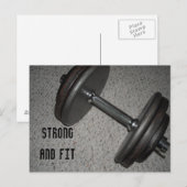 Carte Postale Fort et en forme - Levage de poids (Devant / Derrière)