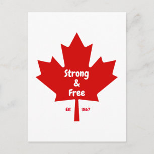 Carte Postale « Fort et libre » Feuille d'érable 