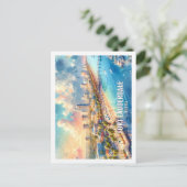 Carte Postale Fort Lauderdale Floride US Famous Place aquarelle (Debout devant)