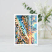 Carte Postale Fort Lauderdale Floride US Famous Place aquarelle (Debout devant)