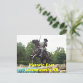 Carte Postale Fort Leavenworth, KS- Soldat Buffalo Mon (Debout devant)