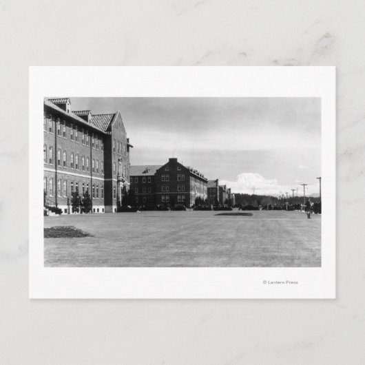 Carte Postale Fort Lewis, WA Vue des casernes et du mont Rainier (Devant)