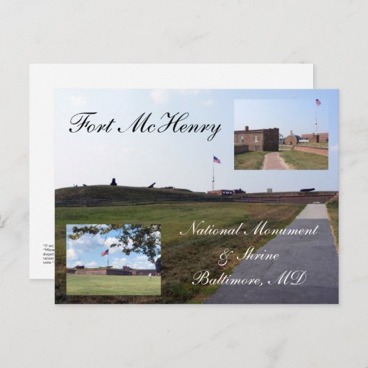 Carte Postale Fort McHenry (Devant / Derrière)