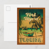 Carte Postale Fort Myers Beach Retro Floride Retro Souvenir 80s (Devant / Derrière)