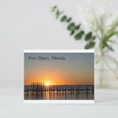 Carte Postale Fort Myers, Floride beau coucher de soleil orange (Debout devant)