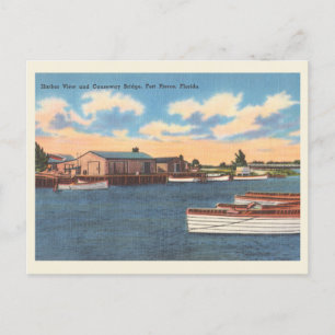 Carte Postale Fort Pierce, Floride port vintage et chaussée