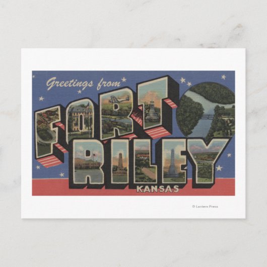 Carte Postale Fort Riley, Kansas - Scènes de grandes lettres (Devant)