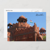 Carte Postale fort rouge de delhi (Devant / Derrière)