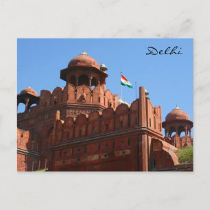 Carte Postale fort rouge de delhi