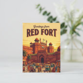 Carte Postale Fort Rouge Inde (Debout devant)