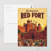 Carte Postale Fort Rouge Inde (Devant / Derrière)