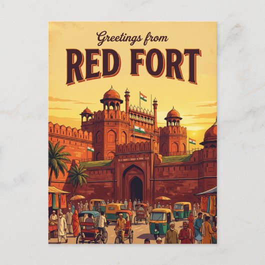 Carte Postale Fort Rouge Inde (Devant)