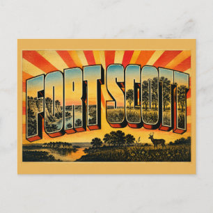 Carte Postale Fort Scott Kansas Prairie River Bluff Art