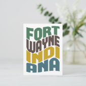 Carte Postale Fort Wayne Indiana Rétro Wave (Debout devant)