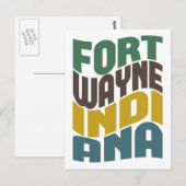 Carte Postale Fort Wayne Indiana Rétro Wave (Devant / Derrière)