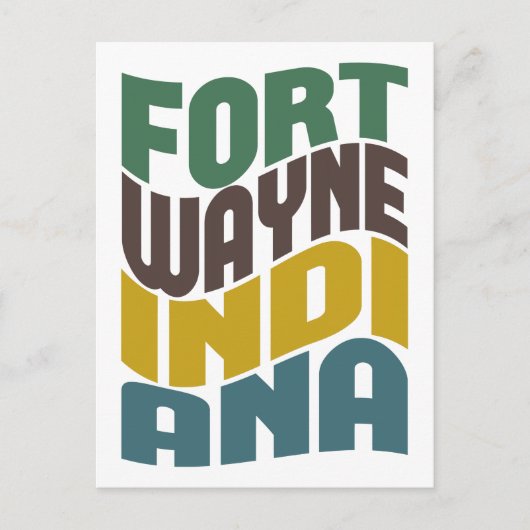 Carte Postale Fort Wayne Indiana Rétro Wave (Devant)