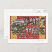 Carte Postale Fort Wayne, Indiana - Scènes de grandes lettres (Devant / Derrière)