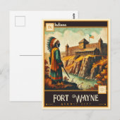 Carte Postale Fort Wayne, Indiana | VINTAGE (Devant / Derrière)