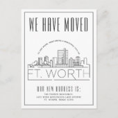 Carte Postale Fort Worth Moving Faire-part | Skyline stylisée (Devant)