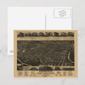 Carte Postale Fort Worth, Texas Birds Eye View 1886 (Devant / Derrière)