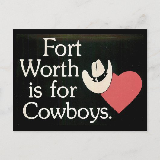 Carte Postale Fort Worth TX  Cowboy  (Devant)