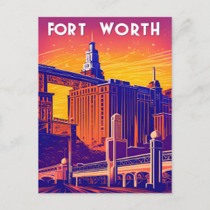 Carte Postale Fort Worth, Ville aux Couleurs Vives, Voyage