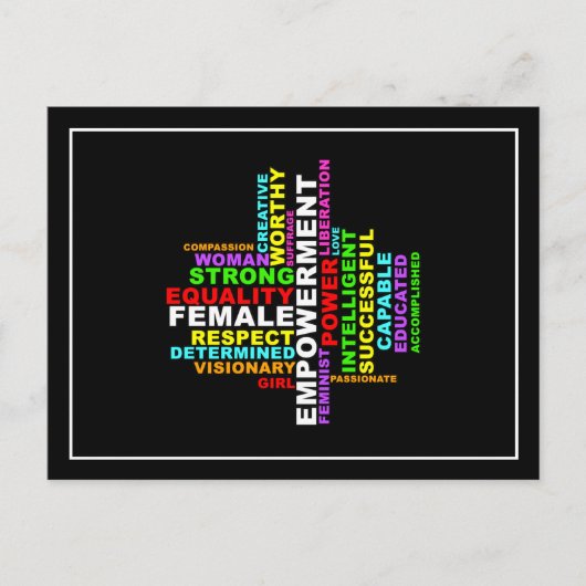 Carte Postale Forte femme Word Cloud (Devant)