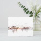Carte Postale Forth Bridge Scotland Minimalist Sketch (Debout devant)