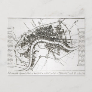 Carte Postale Fortifications de Londres en 1642 et 1643, 1738