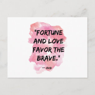 Carte Postale Fortune & Love Favorisez la citation motivationnel
