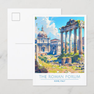 Carte Postale Forum romain Rome Italie Vintage voyage