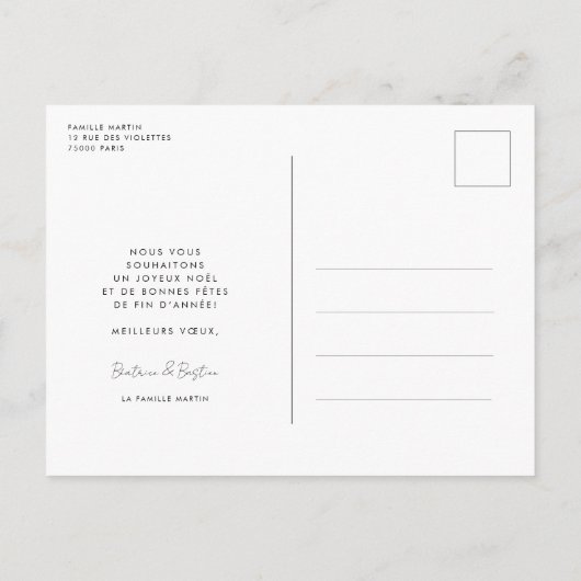 Carte postale fotostijl retro Joyeuses Fêtes Briefkaart (Achterkant)